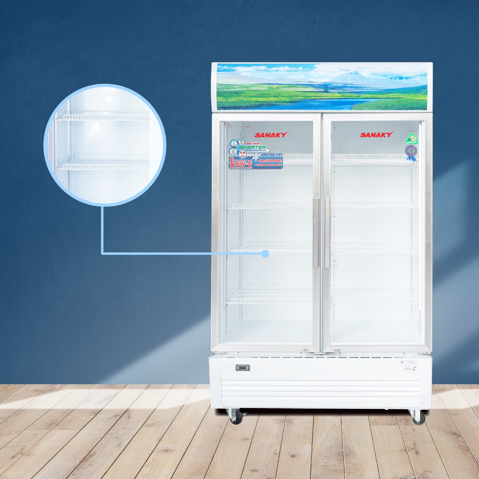 Tủ đông Sanaky sử dụng trong quán ăn và cửa hàng thực phẩm